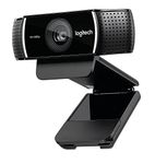 Logitech C922 Pro Stream Webcam, HD 1080p/30fps or HD 720p/60fps, Digital, Hyperfast Streaming, Stereo Audio, HD Light Correction, Autofocus, for YouTube, Twitch, XSplit - Black (960-001090)