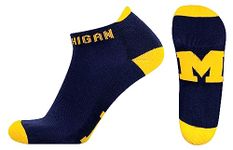 NCAA Michigan Wolverines Footie Socks, One Size, Blue