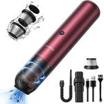 RUBOT Handheld Vacuum Cleaner,16000Pa Car Vacuum Cleaner Powerful, with USB-C Quick Charge, Mini Vacuum Cleaner with HEPA Multi Filter for Household, Car & Pet Hair (Red P12)