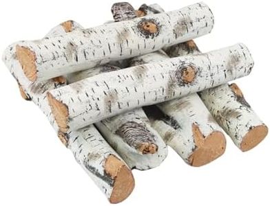 FIRXZYMZ 6Pcs Gas Fireplace Log Set, White Birch Ceramic Gas Logs for Gas Fireplace, Indoor Electric Gas Inserts, Propane, Vented, Gel, Ethanol, Indoor or Outdoor Fireplaces, Fireplace Decor