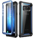 i-Blason Ares Series Case for Samsung Galaxy Note 8 Case, 360° Full-body Shockproof Bumper Potective Case with Built-in Screen Protector (Black) (Black/Blue)