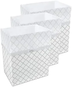 Clean Cubes 13 Gallon Disposable Trash Cans (3-Pack). Reusable Garbage and Recycling Bins for Parties, Events, and More (Trellis - 18" Tall x 14" Wide 10" Deep)