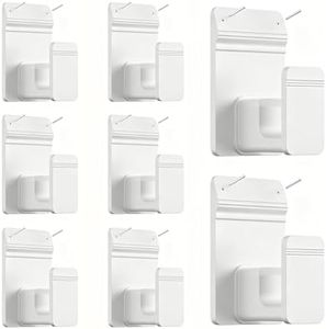 EKOTTOK No Drill Curtain Rod Brackets for 5/8" Rod, Heavy Duty 30LB+, Adhesive & Invisible Nail Curtain Rod Holders, Damage-Free Wall Mount Hooks for Bathroom, Kitchen, Bedroom (8PC, White)