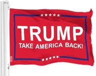 G128 Trump Inauguration Day Take America Back Red Flag Flag | 3x5 Ft | LiteWeave Pro Series Printed 150D Polyester | Election Flag, Indoor/Outdoor