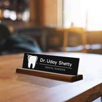 Nutcase Personalizesd Desk Name Plate - Engraved Table Sign Stand, Laser Engraved Acrylic Sign (Dentists)