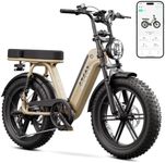TST Electric Bike for Adults, 1500W Peak Motor Ebike with 48V 15Ah Built-in Battery, 60 Miles Range 28 MPH Electric Bicycle, 20" Fat Tire Step-Thru E Bike with Rear Seat