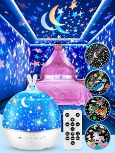 ONEFIRE Kids Night Light Projector for Kids Room+15 Films&Bluetooth Music Kids Projector Night Light for Kids, Remote Dimmable Baby Night Light, Rechargeable Timer Nightlight for Kids Room Decor Gifts