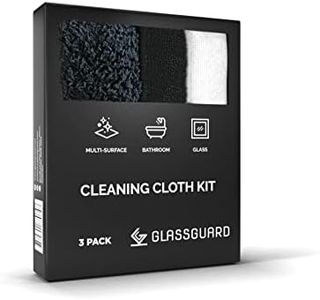 GLASSGUARD Cleaning Cloth Kit - Streak-Free & Lint-Free Multi-Surface, Bathroom & Glass Cleaner - Durable, Quick-Dry, Hypoallergenic Cloths for Household & Cleaning - Reusable Cleaning Cloths (3 Pack)