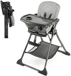 Kinderkraft FOLDEE Highchair, Baby Chair, Ergonomic, Comfortable, Reclining, Foldable, Detachable Double Tray, for Toddler, from 6 Month to 3 Years, Gray