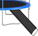 Universal Trampoline Slide, Outdoor Trampoline Slide Attachment, Heavy Duty Steel Trampoline Accessories, Clamps to Frame, Slide Ladder for Kids Climb Up&Slide Down