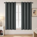 Deconovo Blackout Room Darkening Thermal Insulated Curtains, Energy Efficient & Noise Reducing Grommet Window Drapes for Bedroom, Living Room, Nuresrey, Kids Room, 52x45 Inch, 2 Panels, Dark Grey