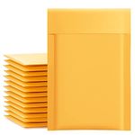 UCGOU Kraft Bubble Mailers 4x8 Inch 50 Pack Yellow Padded Envelopes #000 Small Business Mailing Packages Self Sealing Tear Resistant Boutique Bulk Mail Shipping Bags Bubble Mailers