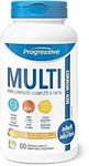 Progressive Adult MultiVitamin for Men - 60 Chewable Tablets | Made withHawthorn, Ginkgo, CoQ10, Tribulus, Maca, Vitamin K2, Mineral Citrates and Glutathione