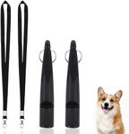 Ormromra 2 Pcs Professional Dog Whistle with Lanyard, Plastic Dog Training Whistles, Dog Whistle with Clear Sound, Best Dog Training Equipment, Whistle for Recall Training & Dog Obedience Training