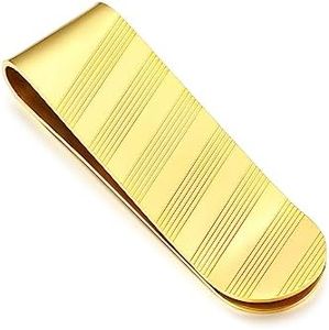 Bandmax Gold Cash Clip for Men, Stainless Steek Large Capacity Credit Card Money Clip Business Card Holder Slim Pocket Wallet Father's Day