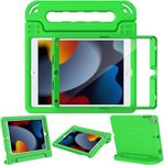 SINSO Kids Case for iPad 10.2" 9th & 8th & 7th Generation, iPad 2021/2020/2019 Case with with Screen Protector, Shockproof Kids Case Cover Handle Stand Kids Friendly Cover for iPad 10.2" - Green