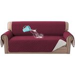 BellaHills 100% Waterproof Sofa Covers 4 Seater Oversized Sofa Cover Extra Large Sofa Slipcovers Non-Slip Sofa Cover with Elastic Straps, Washable Furniture Protector for Kids(XL Sofa 78", Burgundy)