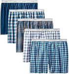 Fruit of the Loom Men's Tartan Boxer, Assorted, Large(Pack of 5)