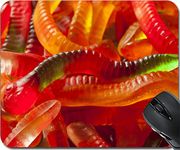 MSD Natural Rubber Mouse Pad Mouse Pads/Mat design 20912789 Colorful Fruity Gummy Worm Candy on a background