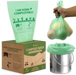 AIRNEX Compostable Trash Bags Small 1.6 Gal - 100 Count Green Compost Bags for Countertop Bin made of Cornstarch - Food Waste Compostable Bags Leakproof & Tear Resistant