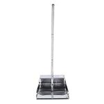 GLEAVI Dust Pans with Long Handle - Stainless Steel Upright Dustpan Heavy Duty - 30'' Long Handled Stand Up Dustpans