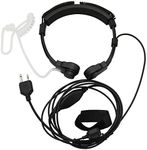 Flexible Throat Mic Microphone Covert Acoustic Tube Tactical Walkie Talkies Earpiece Headset with Finger PTT is Compatible with Midland LXT118 GXT1000VP4 LXT500VP3 LXT600VP3 LXT380 2-pin
