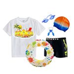 Swimming Costume for Kids Boys and Girls | Swimming Kit for Kids | Beginners Kit for Swimming (10-12 Years, Print2)