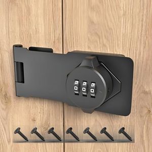 RETRIN 3-Digit Combination Lock, Black, Keyless, Zinc Alloy, Cabinet Door Latch, Easy DIY Installation, Wide Range of Uses