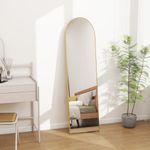 VENETIAN IMAGE Floor & Wall Mount Full-Length Mirror | Arch Top Design | Perfect for Bedroom, Dressing Room, Hallway 160x50 (Gold)