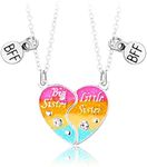 CERSLIMO Best Friend Necklace - Bff Necklace for 2 Girls, Magnetic Heart Friendship Necklace | Matching Best Friend Necklaces for 2 Girls Kids Jewellery Gifts for Women, Silver-2