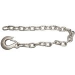 Buyers Products B03822SC Class 4 Trailer Safety Chain with Forged Slip Hook, Zinc Plated, 22" Chain, 3/8" Chain Diameter, 30 Proof Coil, 10,000lb MGTW, Heavy Duty Commercial Binder Chain