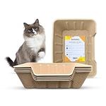 Disposable Litter Boxes for Cats, Jumbo, Low Entry, 4 Pack, 20"x14.5"x5" | Animaru | Sturdy, Leak Resistant and Sustainable