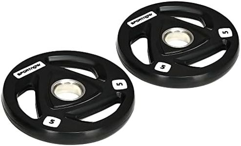 SPORTNOW 2 x 10kg Olympic Weight Plates, Tri-Grip Rubber Coated Barbell Weights Set w/ 5cm Holes, for Home, Gym, Lifting and Strength Training