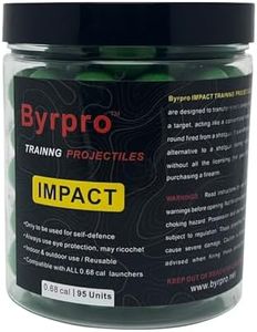 Byrpro Reusable Hard-Solid Plastic Rounds for Training, Practice and Self Defense, 0.68 Caliber - (95 Count) （Green）