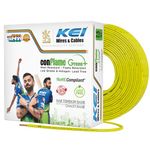 KEI CONFLAME GREEN PLUS 2.5 sqmm 1 Core Copper Heat Resistant Flame Retardant Low Smoke & Halogen - Lead Free House Wire for Domestic & Industrial Electrical Wiring (Yellow, 90 Meters)