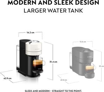 Nespresso Vertuo Next Coffee Machine by De'Longhi – Aeroccino Milk Frother, 6 Cup Sizes, White