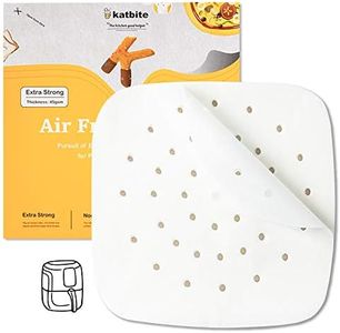 Katbite 8.5 Inch Air Fryer Parchment Paper Liners, 120Pcs Perforated Parchment Paper Sheets, Heavy Duty and Non-Stick Squares for Air Fryer, Steaming Basket, Bamboo Steamer, Cake Pans