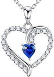 Blue Sapphire Necklace for Mom Birt