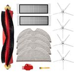 13Pcs Kit for Xiaomi Roborock S6 S60 S65 S5 MAX S6 MAXV S6 Pure Vacuum Cleaner Accessories, 1 Roller Brushes, 2 Filters, 4 Mop Cloths, 4 Side Brushes, 2 Cleaning Tool (White)