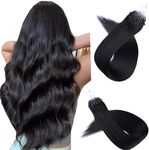 Micro Link Hair Extensions Human Hair 30g 16inch(#1) Jet Black Microlink Hair Extensions Human Hair Microbead Hair Extensions Microlink Hair Extensions Micro Link Hair Extensions For Women