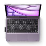 edaiser Swivel Keyboard Case for Apple iPad Air 11 inch 2024 & iPad Pro 11-inch (4th/3rd/2nd/1st) & iPad Air 5th 4th Generation; Rotatable Cover with Pencil Holder, Trackpad, Backlit, Metallic Purple