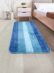 SARAL HOME EASY LIVING Microfiber Striped Rectangle Anti-Skid Runner|Soft & Super Absorbent, Washable Multipurpose Bedside Runner for Home/Kitchen/Lobby/Office Entrance, 50X100 CM (Turquoise)