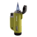 TURBOFLAME Vflame Green - Refillable Windproof Camping Lighter - Suitable for Sailing, Survival and Outdoors