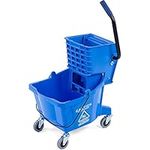 Carlisle FoodService Products 3690814 Mop Bucket with Side Press Wringer, 26-Quart, 6.5-Gallon, Blue