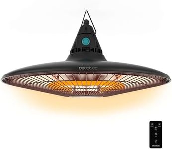 Cecotec Riscaldatore elettrico da esterno a soffitto ReadyWarm 1500 Power Ceiling. 1500 W, tecnologia alogena, protezione IP65, telecomando, area di copertura 10 m2