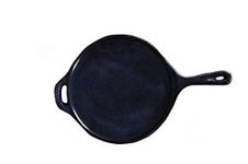 Rock Tawa 10 Inch Pre-Seasoned Cast Iron Skillet Dosa Tawa with Handle (Black)