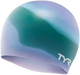 TYR Multi Color Silicone Adult Swim Cap, Purple/Green