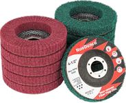 NuoDunco 10Pcs 180# & 320# Nylon Fiber Flap Disc Set, 4-1/2" Abrasive Buffing Polishing Wheel, Scouring Pad Grinding Discs for Angle Grinder, Water and Oil Resistant