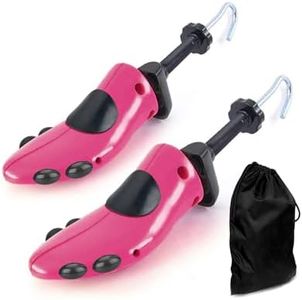 CuteHome - Par de camillas para zapatos de Hombre, estiradores de zapatos bidireccional, amplía la longitud y ancho de los zapatos ajustados,Rojo