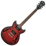 Ibanez Artcore 6 String Semi-Hollow-Body Electric Guitar, Right, Sunburst Red Flat, Full (AM53SRF)